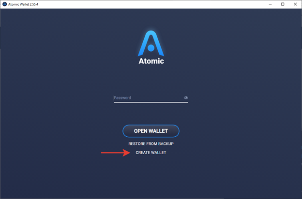 ساخت اکانت در Atomic Wallet