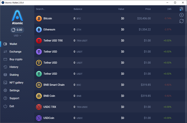 ساخت اکانت در Atomic Wallet